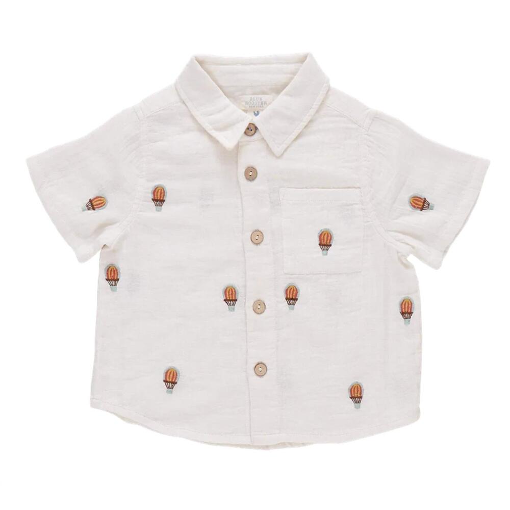NEW PINK CHICKEN boy's jack shirt in hot air balloons